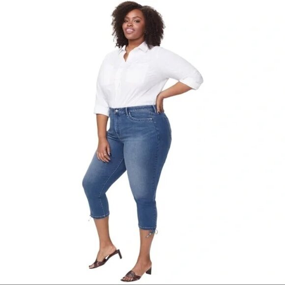 NWT - NYDJ Slim Capri Jeans with Drawcord Hem in Plus Size in Cruz – Size 24W - Picture 1 of 10
